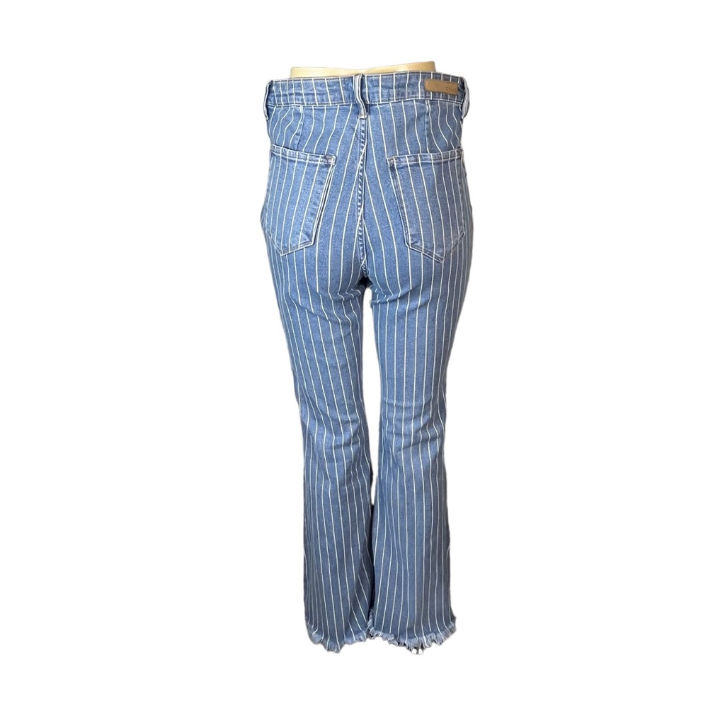 Cello High-Waist Bell / Flare Jeans — Pin-Striped Denim size 13 - Picture 4 of 11